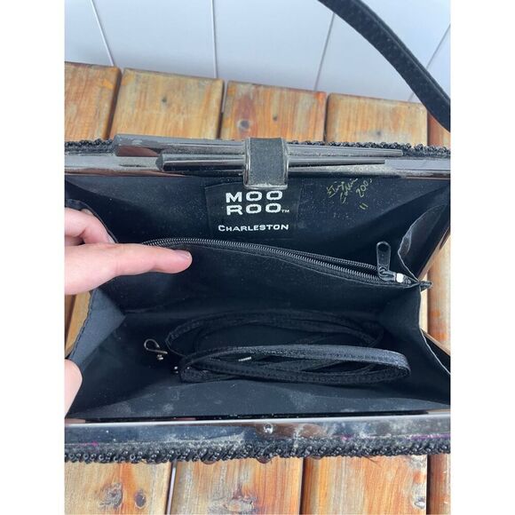 Moo Roo Charleston Style Mini Purple Beads Evening Bag Purse Signed Y2K Vintage - Picture 8 of 14